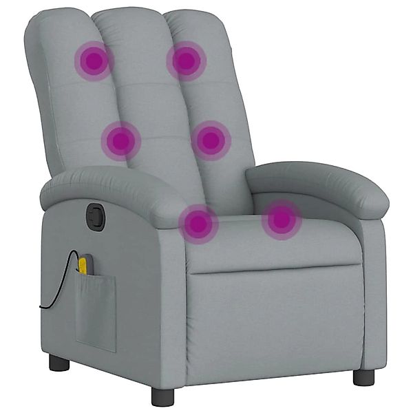 vidaXL Sessel Massagesessel Hellgrau Stoff (1-St) günstig online kaufen