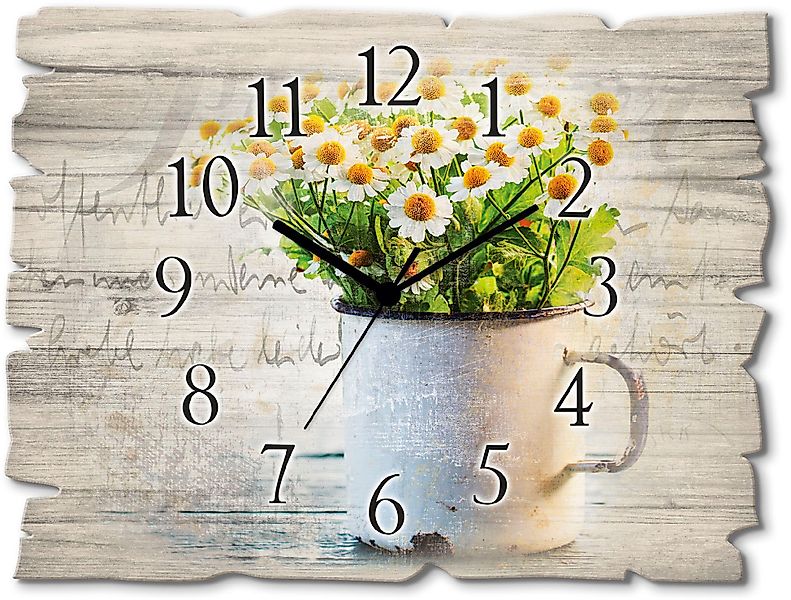 Artland Wanduhr Frühlingsgarten mit Gänseblümchen (wahlweise günstig online kaufen