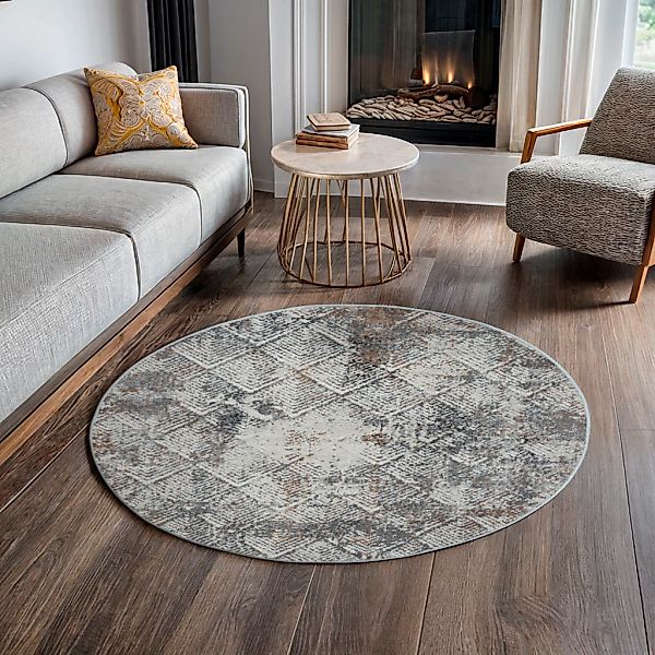 OTTO home Teppich "Micah" rund 8 mm Höhe Kurzflor, modernes Design, pflegel günstig online kaufen