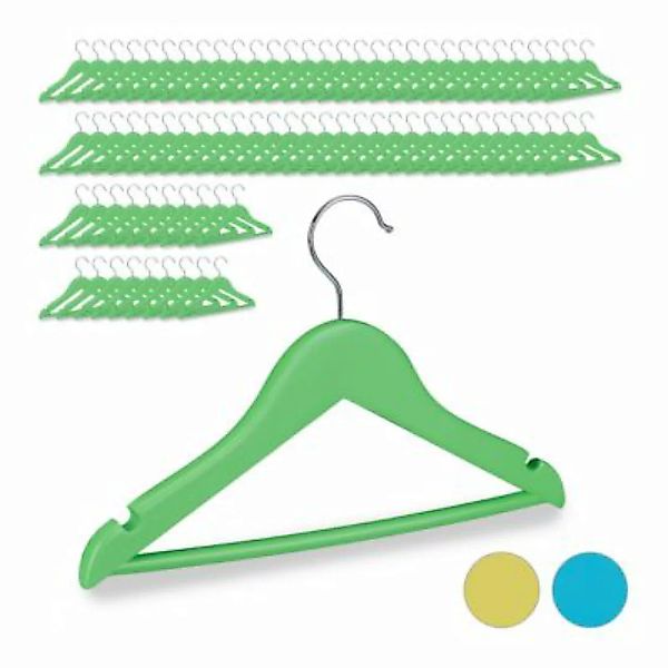 relaxdays 80x Kleiderbügel Kinder Grün grün günstig online kaufen
