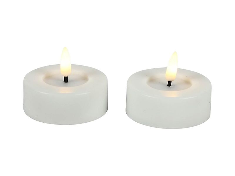 Countryfield LED-Kerze (2-tlg), Teelichter outdoor weiß 3D-Flamme Timer 6,5 günstig online kaufen