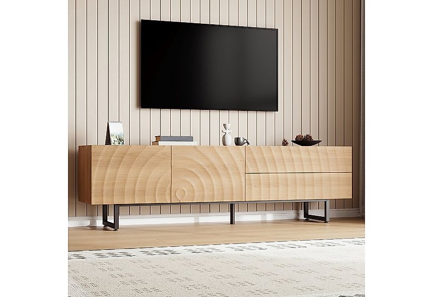Merax Lowboard mit Metallbeine und 3D Wellenfront in Holzoptik (1 St), TV-S günstig online kaufen
