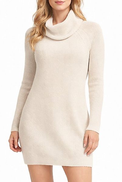 Mississhop Rollkragenpullover Damen Pulloverkleid aus Feinstrick mit Rollkr günstig online kaufen