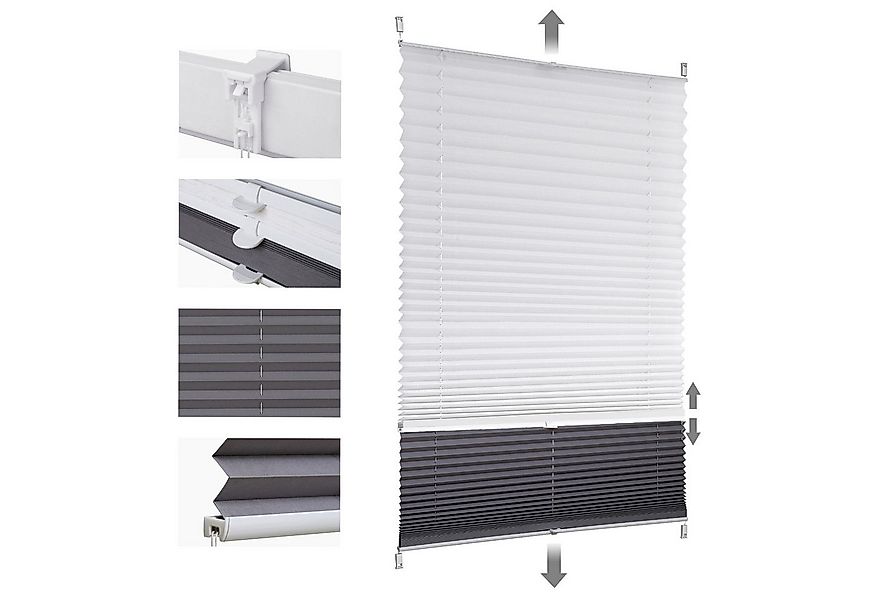 Sekey Plissee Day+Night Doppelplissee Verdunkelung ohne Bohren verspannt Li günstig online kaufen