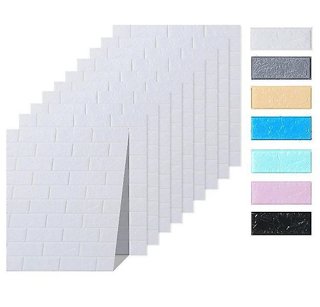 HOOZ Wandpaneel 10x Wandpaneele 3D-Ziegelsteinoptik 77x70x0,5 cm selbstkleb günstig online kaufen