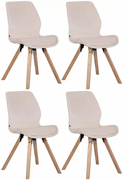 4er Set Stuhl Luna Samt Creme günstig online kaufen