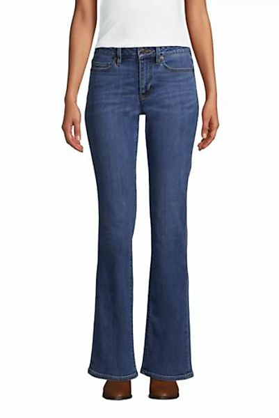 Bootcut Öko-Jeans Mid Waist, Damen, Größe: 46 32 Normal, Blau, Elasthan, by günstig online kaufen