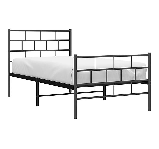 vidaXL Bett Bettgestell mit Kopf- und Fußteil Metall Schwarz 75x190 cm günstig online kaufen