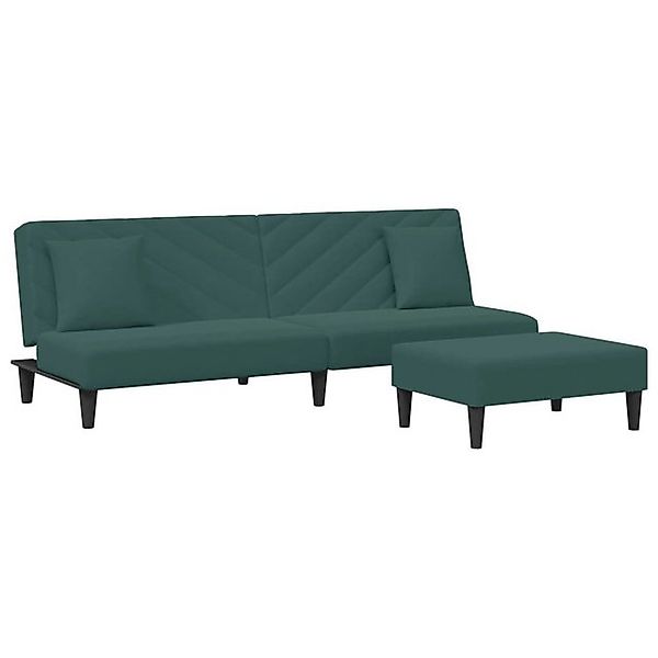 vidaXL Sofa 2-tlg. Sofagarnitur mit Kissen Dunkelgrün Samt günstig online kaufen