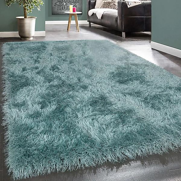 Paco Home Hochflor-Teppich »Glamour 300«, rechteckig, 70 mm Höhe, Uni Farbe günstig online kaufen