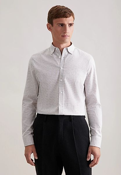 seidensticker Flanellhemd "Schwarze Rose" Shaped 1/1 Button-Down-Kragen Kar günstig online kaufen