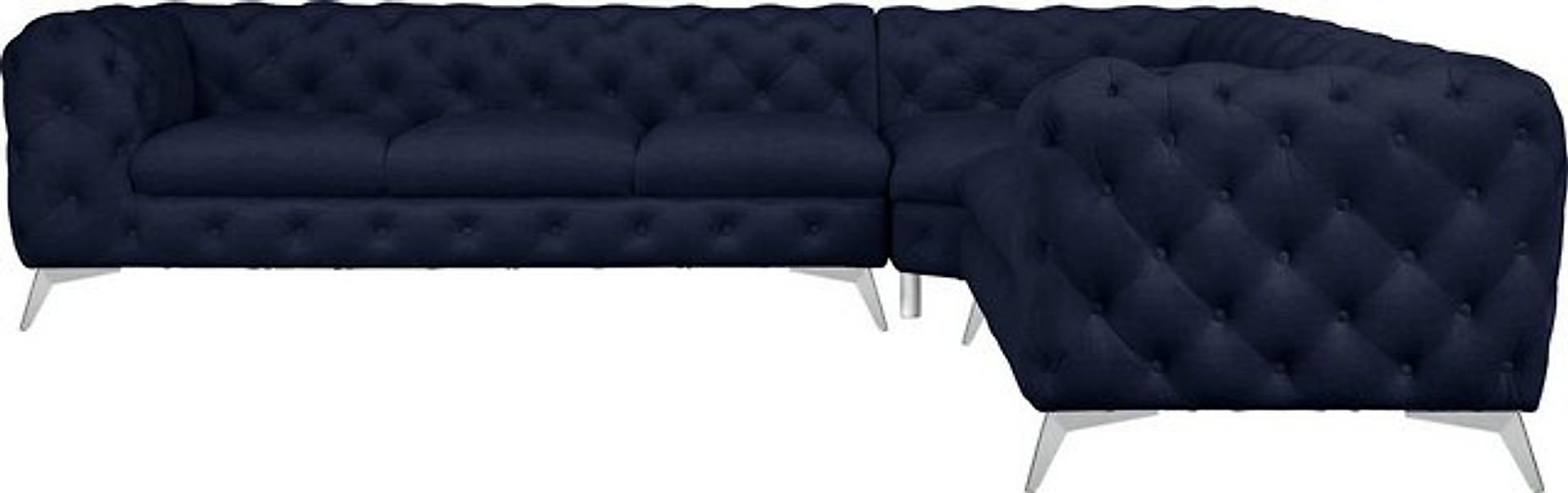 Leonique Chesterfield-Sofa "Ecksofa GLYNIS L-Form mit Wellenunterfederung, günstig online kaufen
