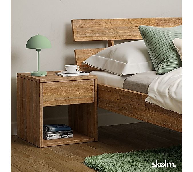 skølm Nachttisch Floki mit Schublade (2er Set, natur geölt), Nachtschrank a günstig online kaufen
