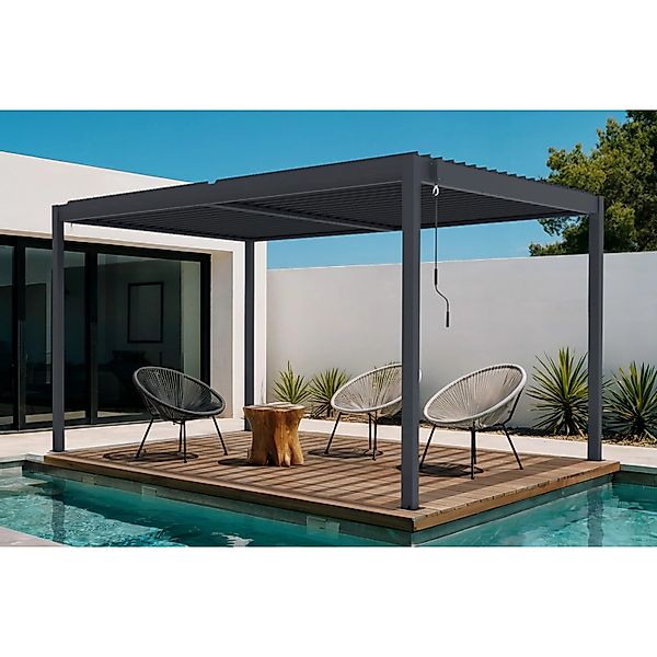 Cazeboo Piana 4X3M Selbsttragende Bioklimatische Pergola Aus Grauem Alumini günstig online kaufen