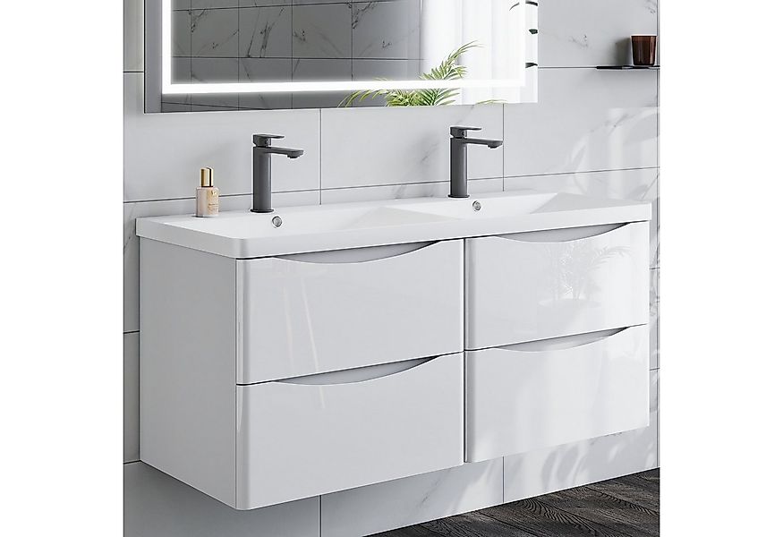 duschspa Doppelwaschtisch 120cm Waschtisch mit Unterschrank Waschbecken mit günstig online kaufen