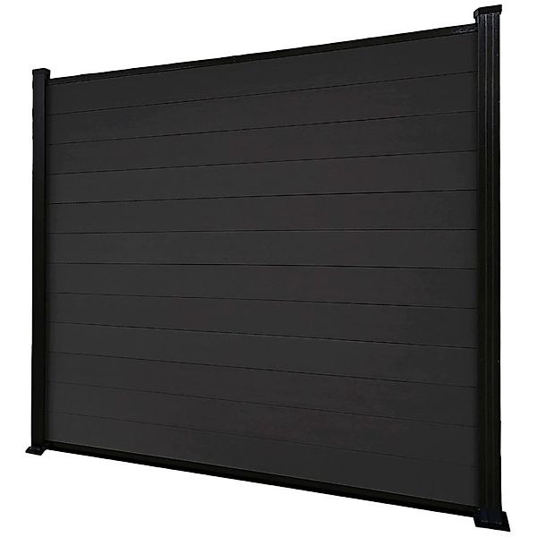 KARAT WPC Sichtschutzzaun Kronos Komplettset Gartenzaun 180 x 180 cm Black günstig online kaufen