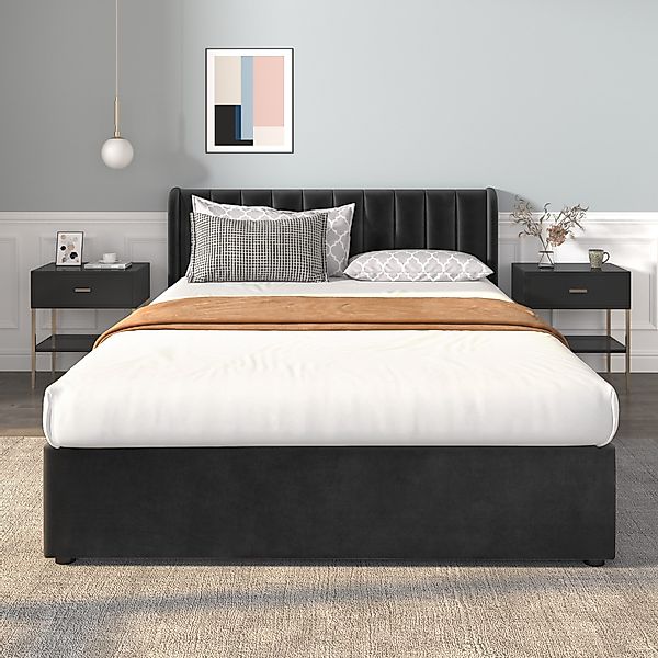 KLAM HOME Polsterbett Samt Einzelbett Doppelbett günstig online kaufen
