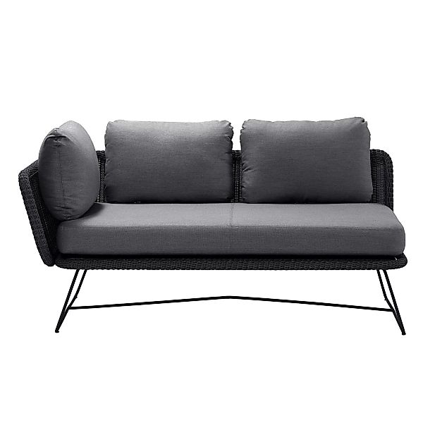 Cane-Line - Horizon Sofa Modul 2-Sitzer rechts - schwarz/grau/Sitzfläche Ca günstig online kaufen