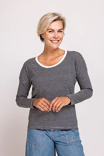 Zhrill Langarmshirt "ZHRAHEL LS" aus Leinen und in Ringel-Optik günstig online kaufen