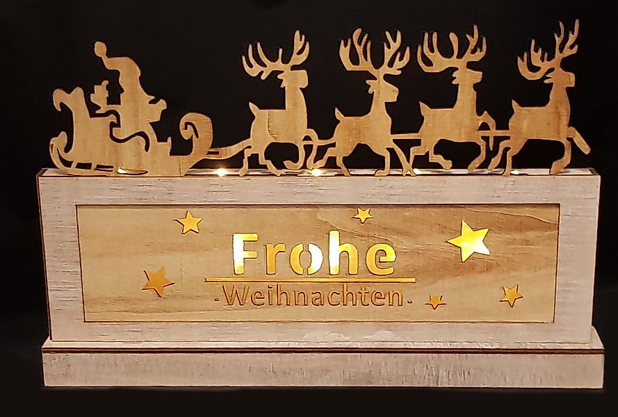 Spetebo LED-Dekofigur Holz Deko Leuchte, Weihnachtsdekoration, günstig online kaufen