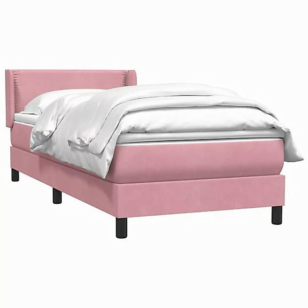 vidaXL Bett Boxspringbett mit Matratze Rosa 90x220 cm Samt günstig online kaufen