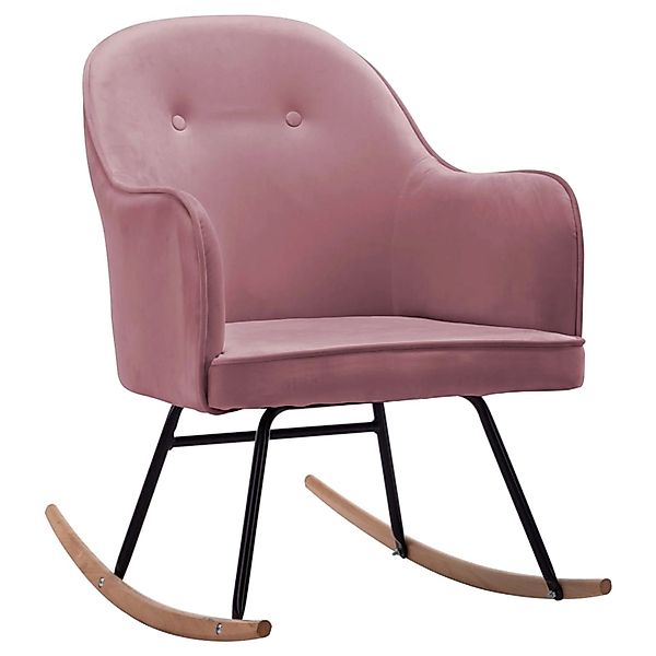 vidaXL Schaukelstuhl Rosa Samt Modell 1 günstig online kaufen