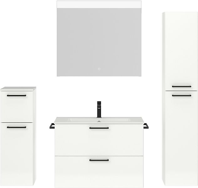 nobilia® Badmöbel-Set Tolvina, (4-St., vormontiert, mit günstig online kaufen