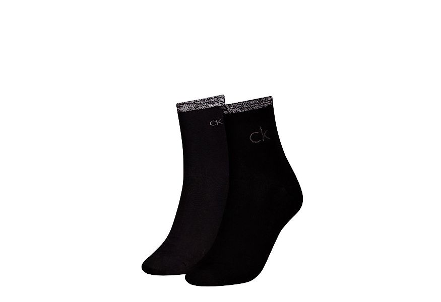 Calvin Klein Jeans Socken CK WOMEN SHORT SOCK 2P SHINY LOGO (2 Paar) 1x mit günstig online kaufen