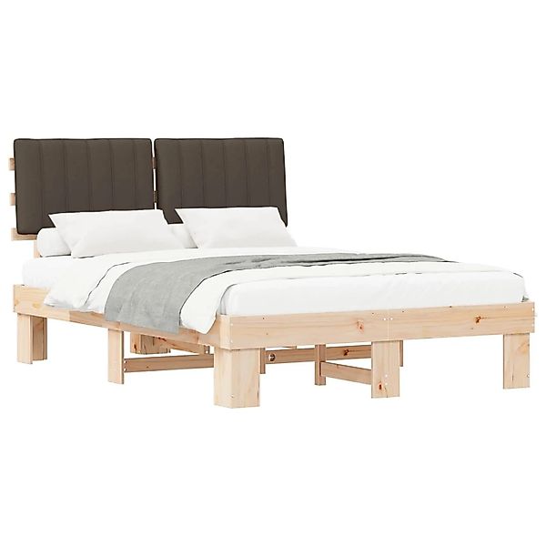 vidaXL Bettgestell mit Gepolstertem Kopfteil Taupe 140 x 190 cm 877497 günstig online kaufen
