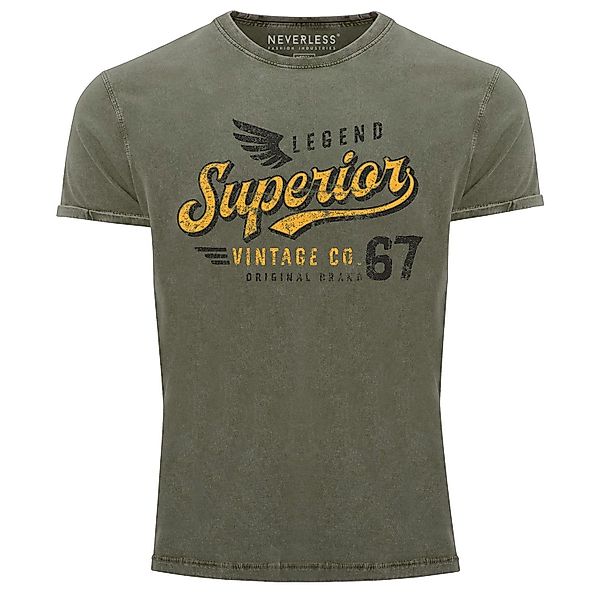 Neverless Print-Shirt Herren Vintage Shirt Retro günstig online kaufen