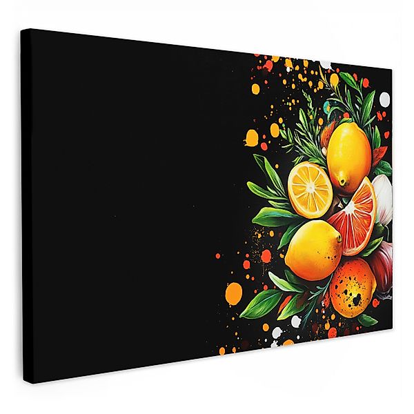 OneMillionCanvasses® Leinwandbild Zitronen - Schwarz - günstig online kaufen