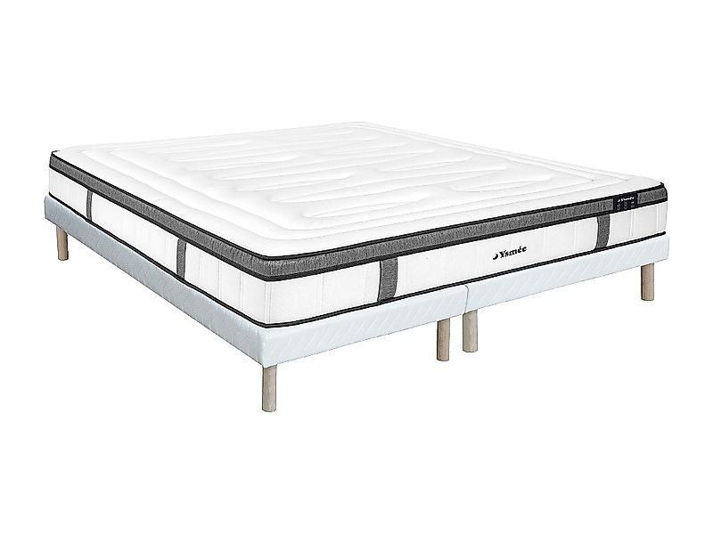 Set aus Polsterbettgestell + Matratze - 180 x 200 cm - Hybridmatratze - 7-Z günstig online kaufen