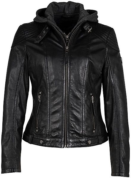 Mauritius Lederjacke Cacey LEGV mti Kapuze, Reißverschluss, Ziersteppung günstig online kaufen