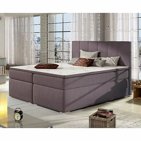 Stauraum Betten Doppel Bett in Mauve 60 cm Einstiegshöhe günstig online kaufen