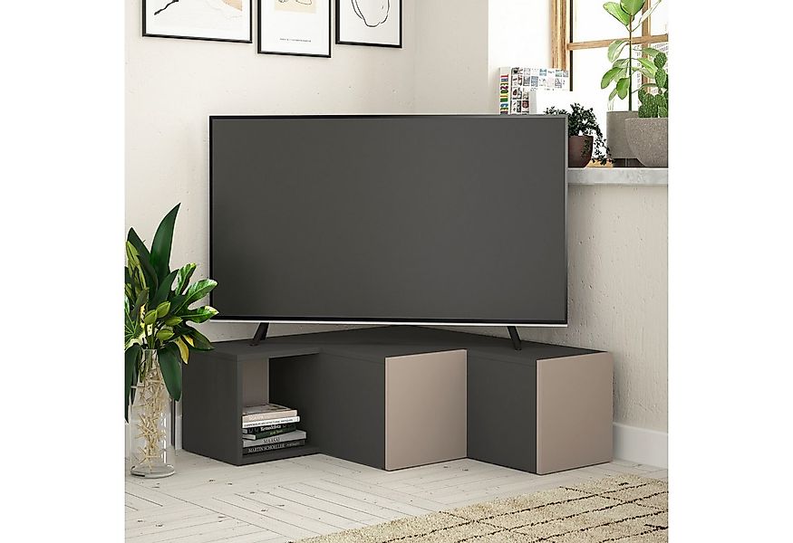Decortie Schreibtisch Compact, Moderner TV-Ständer TV-Element Mit Wandregal günstig online kaufen