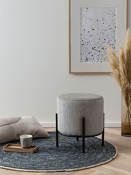 SalesFever Polsterhocker "Komfortabler Polsterhocker" mit Design-Gestell au günstig online kaufen