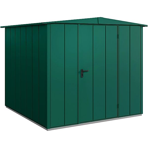 Hörmann Gerätehaus Elegant mit Satteldach Typ 2 RAL6005 Moosgrün Einzeltür günstig online kaufen