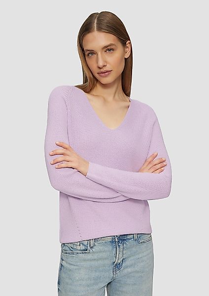 s.Oliver Longpullover Strickpullover Strickpullover mit V-Ausschnitt günstig online kaufen