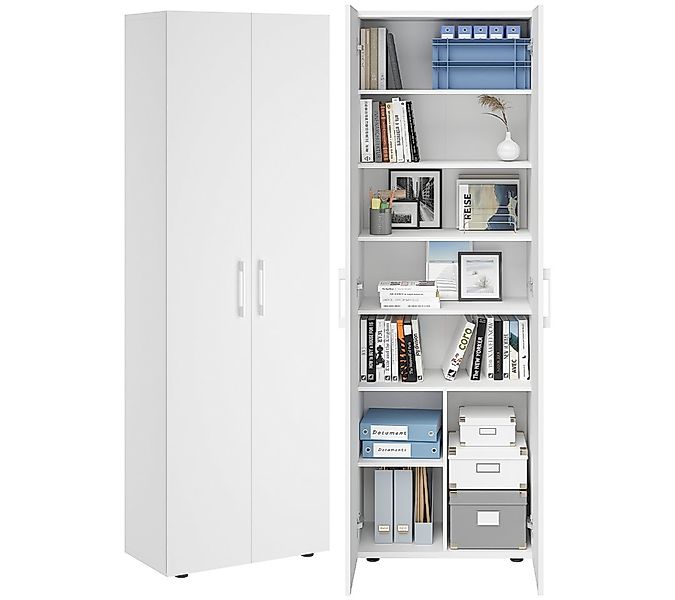 Bellamio Mehrzweckschrank Apol (Weiß) Aktenschrank mit 2 Türen & 8 Fächern, günstig online kaufen