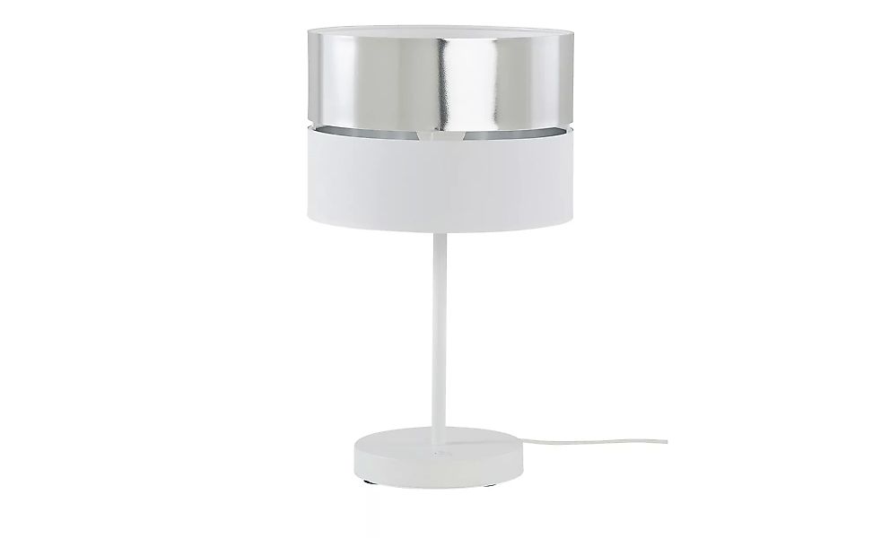 Tischleuchte, 1-flammig, weiß/silberfarben - weiß - 30 cm - Lampen & Leucht günstig online kaufen