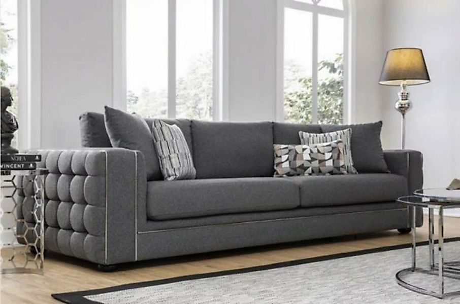 JVmoebel 2-Sitzer Luxus Wohnzimmer Sofa 2 Sitz Zweisitzer grau Couch Cheste günstig online kaufen