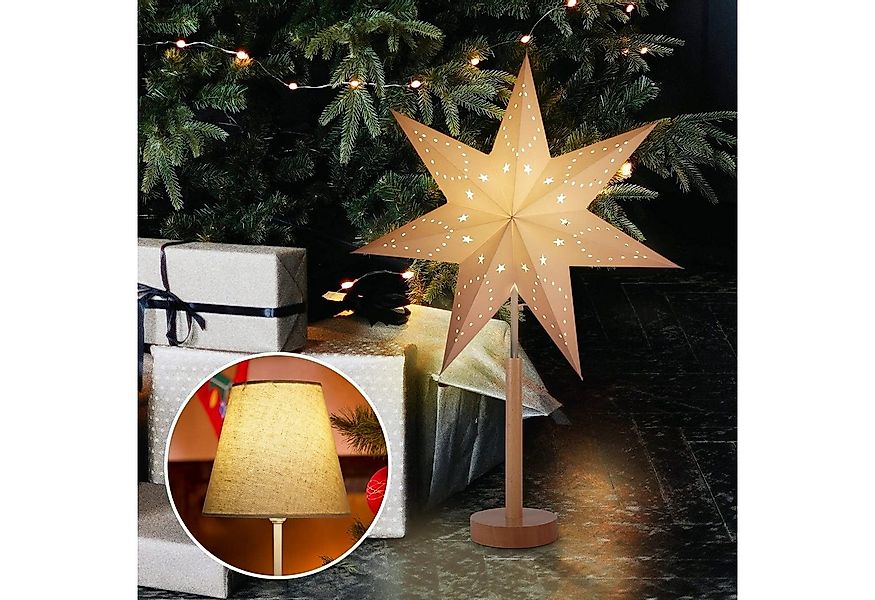 Salcar Papierstern LED Stern Beleuchtet Weihnachtsstern Tischlampe Sternenl günstig online kaufen