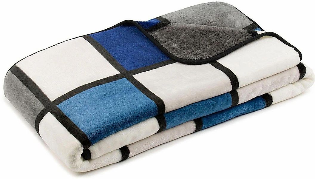Gözze Wohndecke "Antigua" mit modernem Karo, Kuscheldecke, 150x200 cm günstig online kaufen
