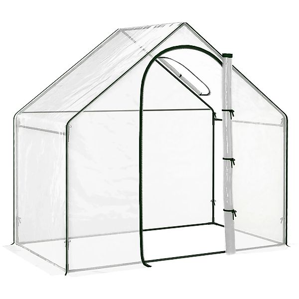 Outsunny Foliengewächshaus 1,8 x 1 x 1,68 m mit Rolltür Dunkelgrün günstig online kaufen