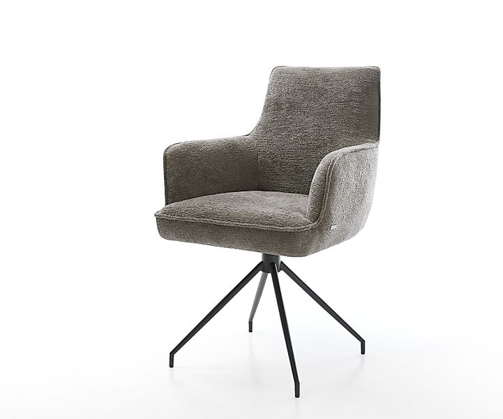 Esszimmerstuhl Heira-Flex mit Armlehnen Bouclé Soft Schlamm Kreuzgestell ko günstig online kaufen