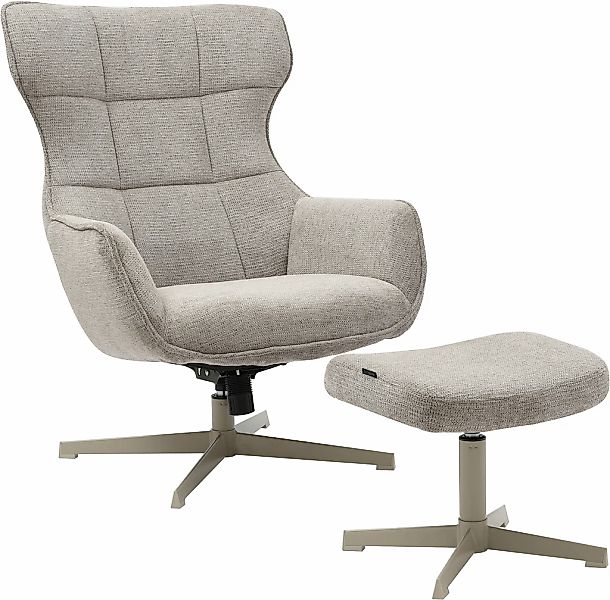 INOSIGN Drehsessel "DEGAN Ohrensessel mit Hocker im Set", Relaxsessel mit 3 günstig online kaufen
