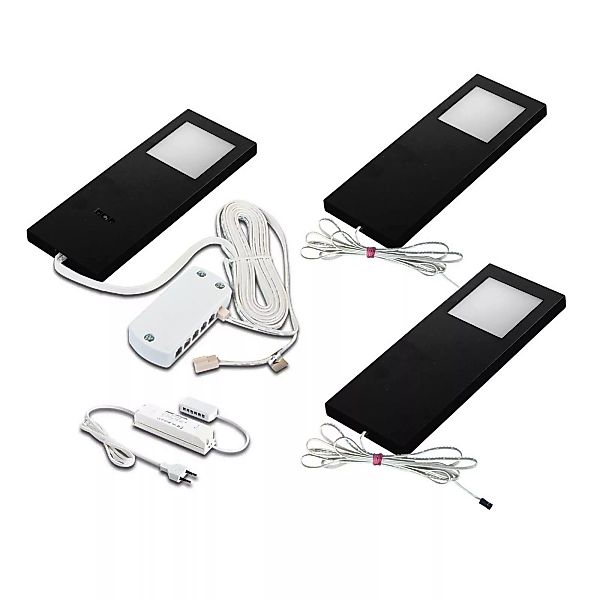 Unterschranklampe LED SlimPad F 3er 3.000K schwarz günstig online kaufen