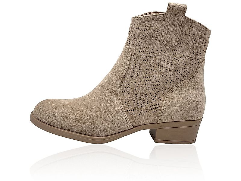 Nowaland Damen Western Stiefelette mit Lochmuster Stiefelette Modische Stie günstig online kaufen