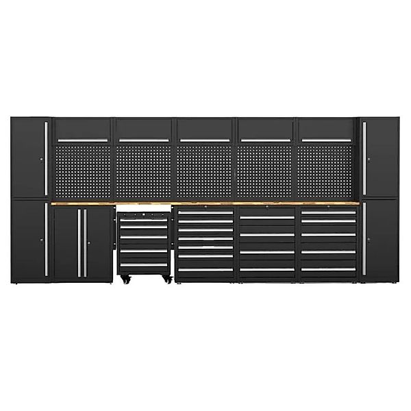 Galaflor Werkzeugschrank mit Arbeitsplatte 202,5x475x55 cm Werkzeugwand günstig online kaufen