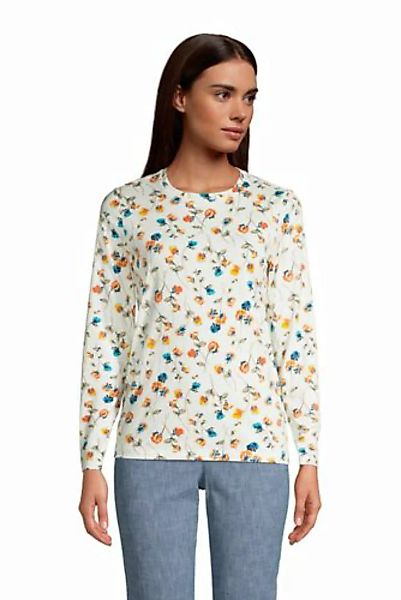 Supima-Shirt, Langarm, Damen, Größe: L Normal, Elfenbein, Baumwolle, by Lan günstig online kaufen